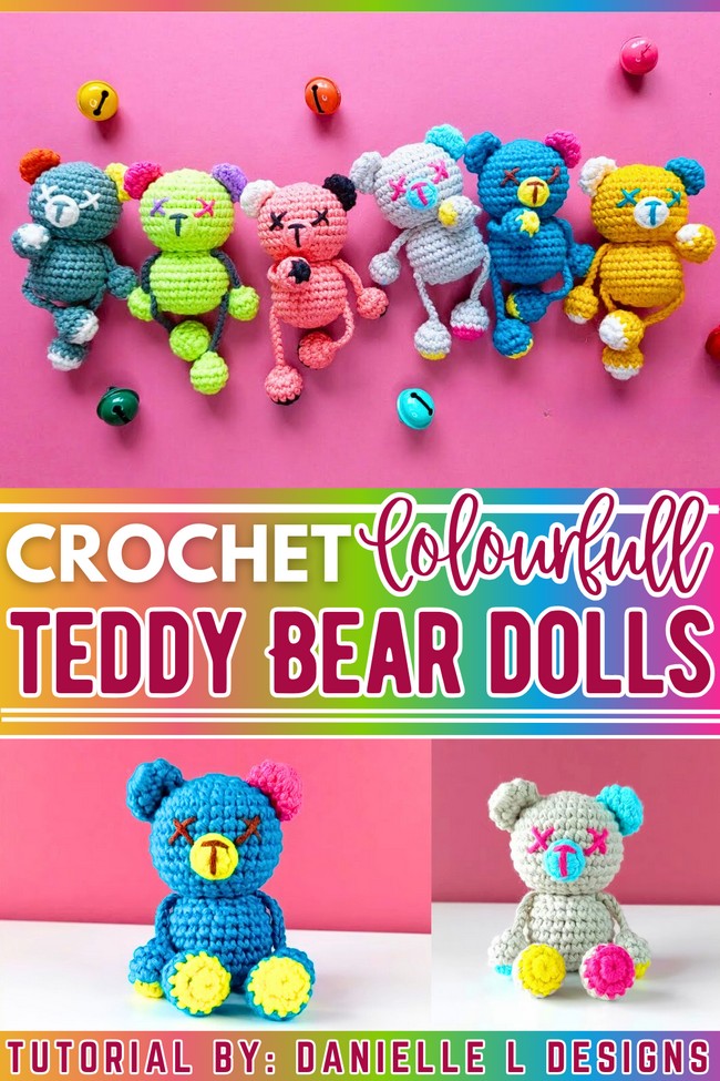 Colourful Crochet Teddy Bear Amigurumi