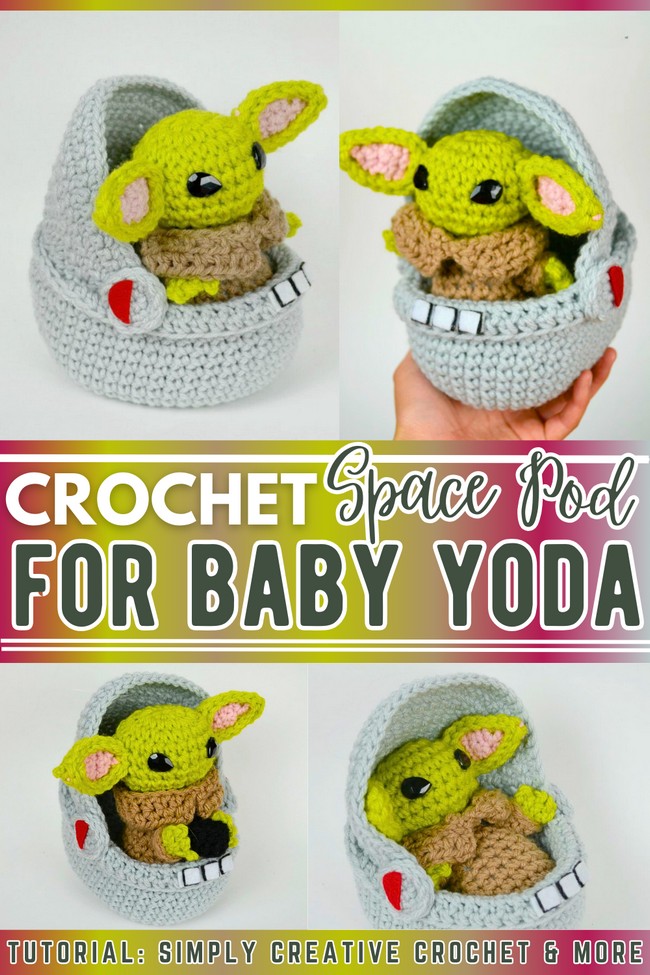Crochet Baby Yoda Space Pod Amigurumi