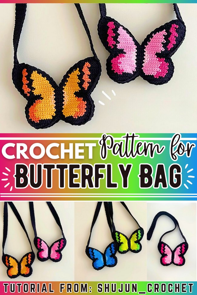 Crochet Butterfly Bag