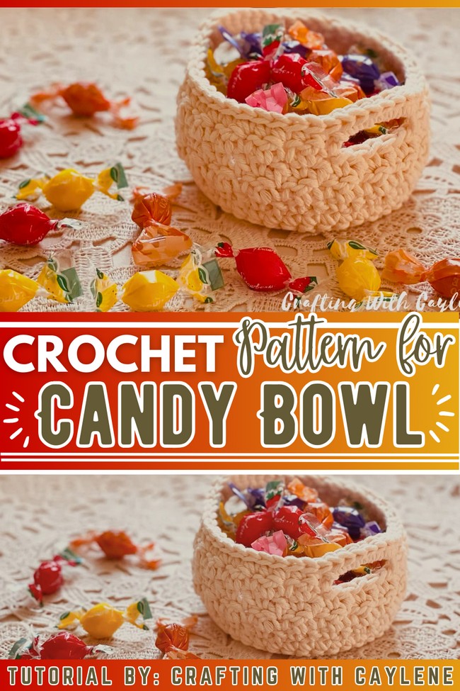Crochet Candy Bowl with Handles 