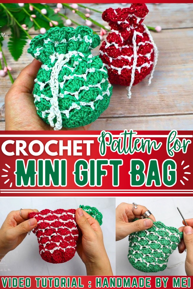 Crochet Christmas Mini Gift Bag