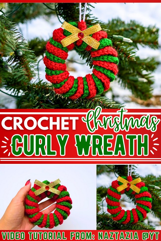 Crochet Curly Wreath Ornament