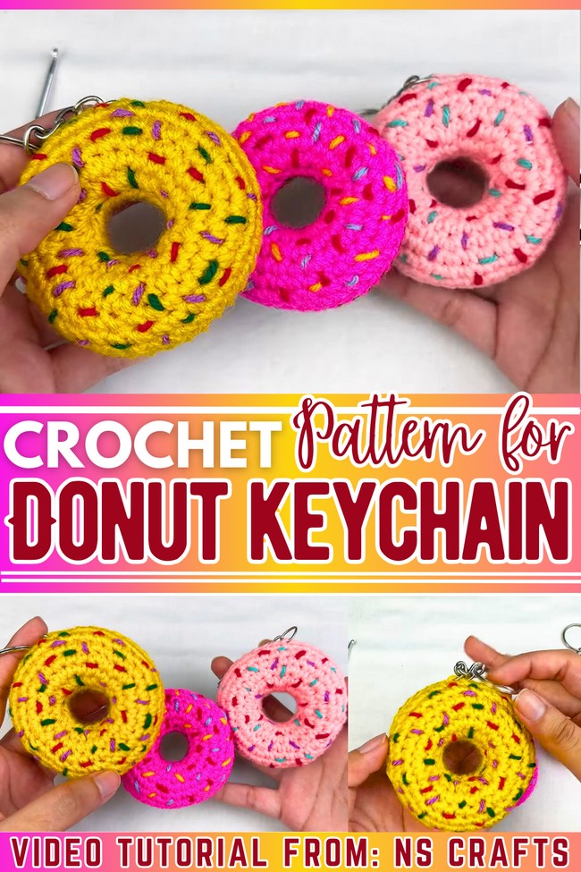 Crochet Donut Keychain