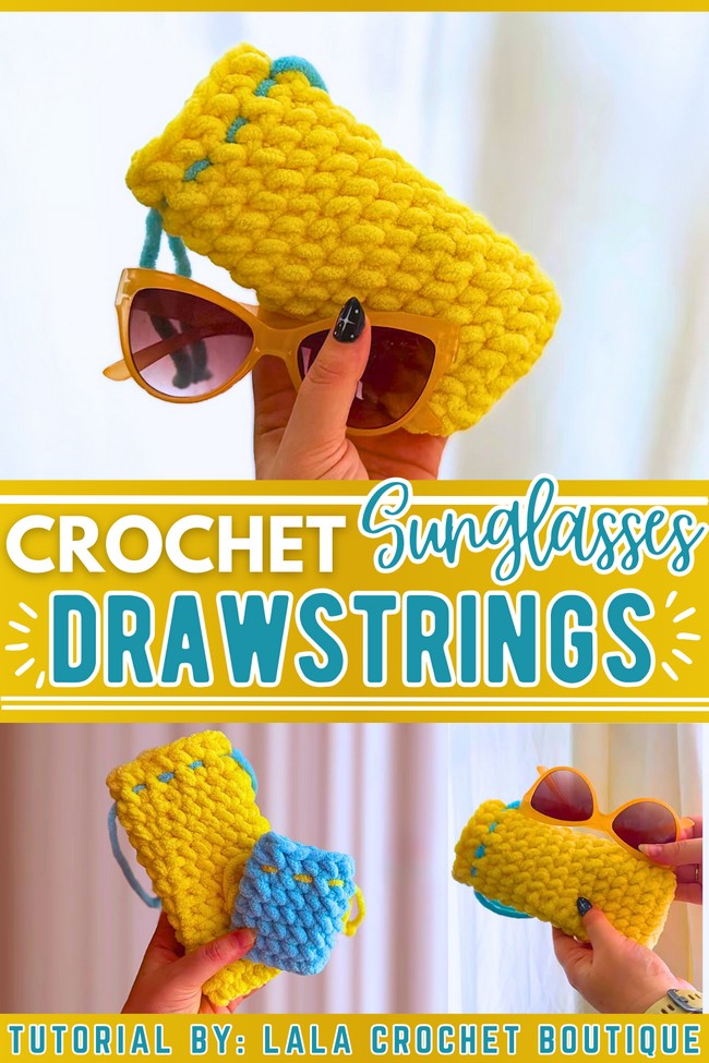 Crochet Drawstring Sunglasses Pouch