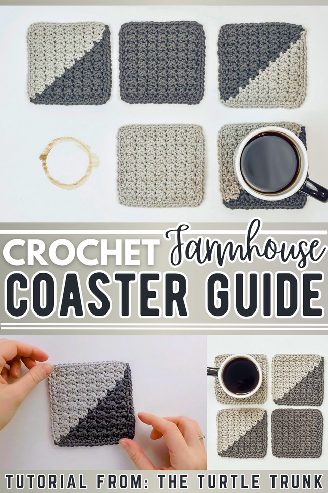Crochet Farmhouse Coaster Tutorial