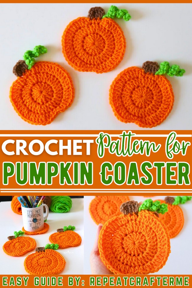 Crochet Pumpkin Coasters