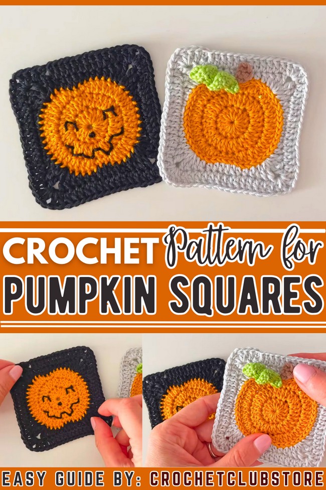 Crochet Pumpkin Granny Square