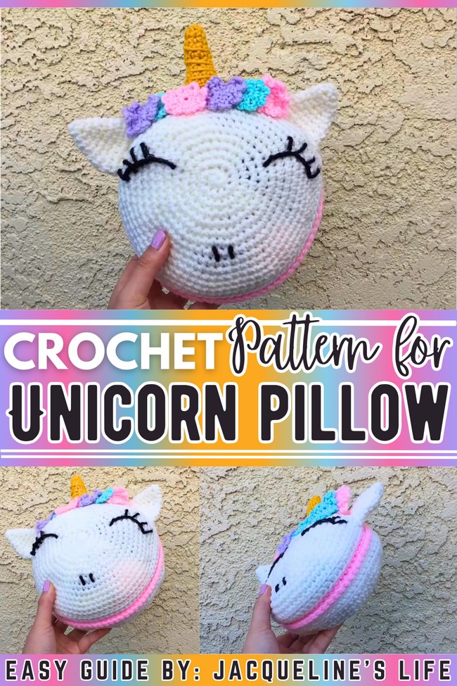 Crochet Unicorn Pillow