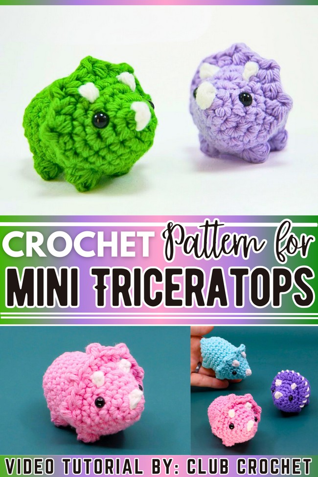 Crochet a Triceratops Dinosaur 