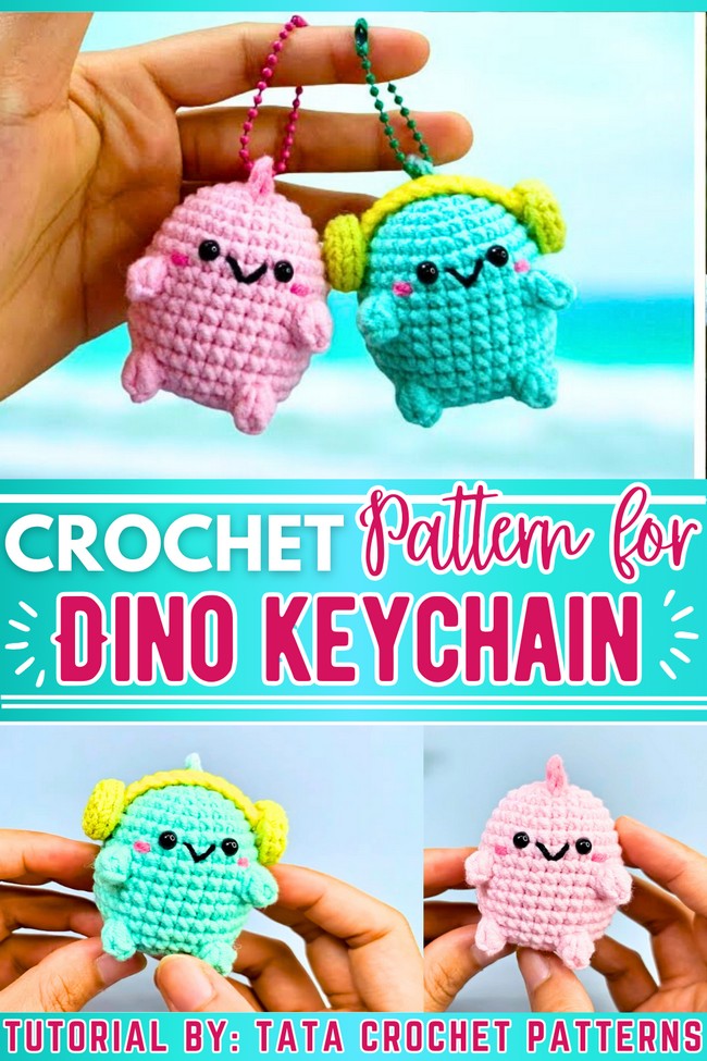 How To Crochet A Dino Amigurumi Keychain