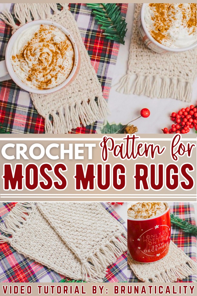 How to Crochet a Mug Rug with moss stitch