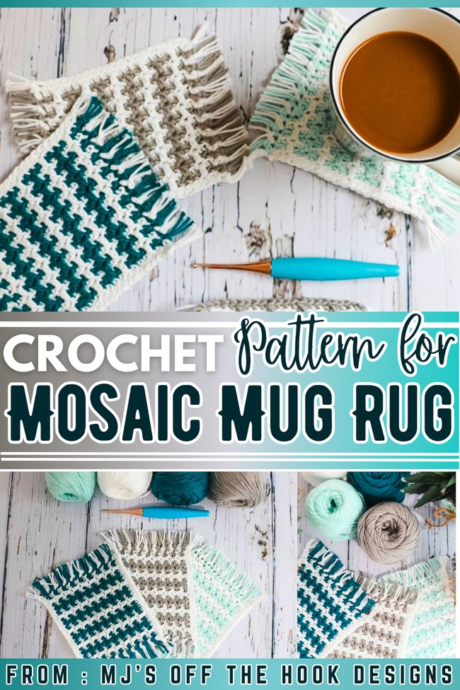 crochet Mosaic Mug Rug