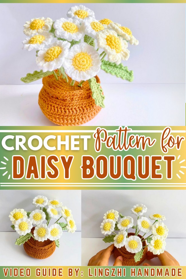 Crochet Daisy in a Pot