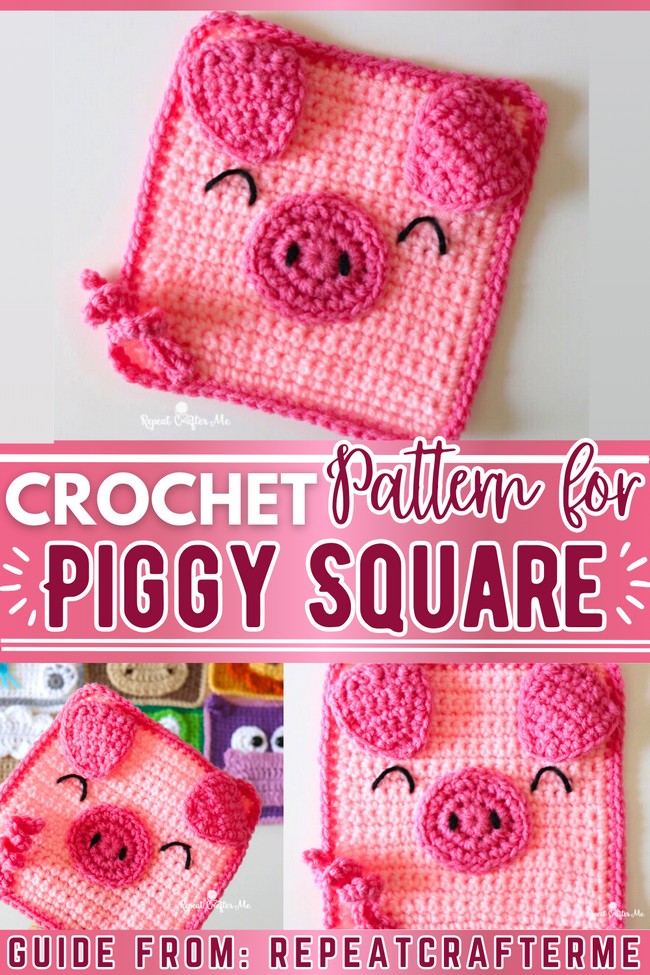 Pig Crochet Square