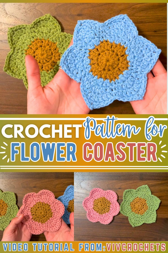 Quick & Easy Crochet Flower Coaster