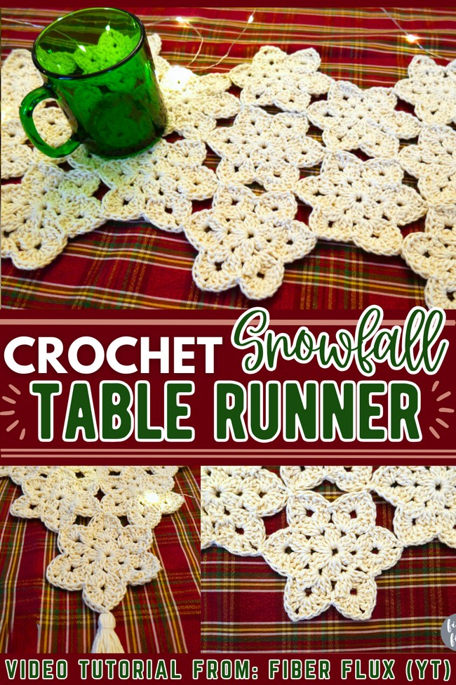 Snowfall Crochet Table Runner