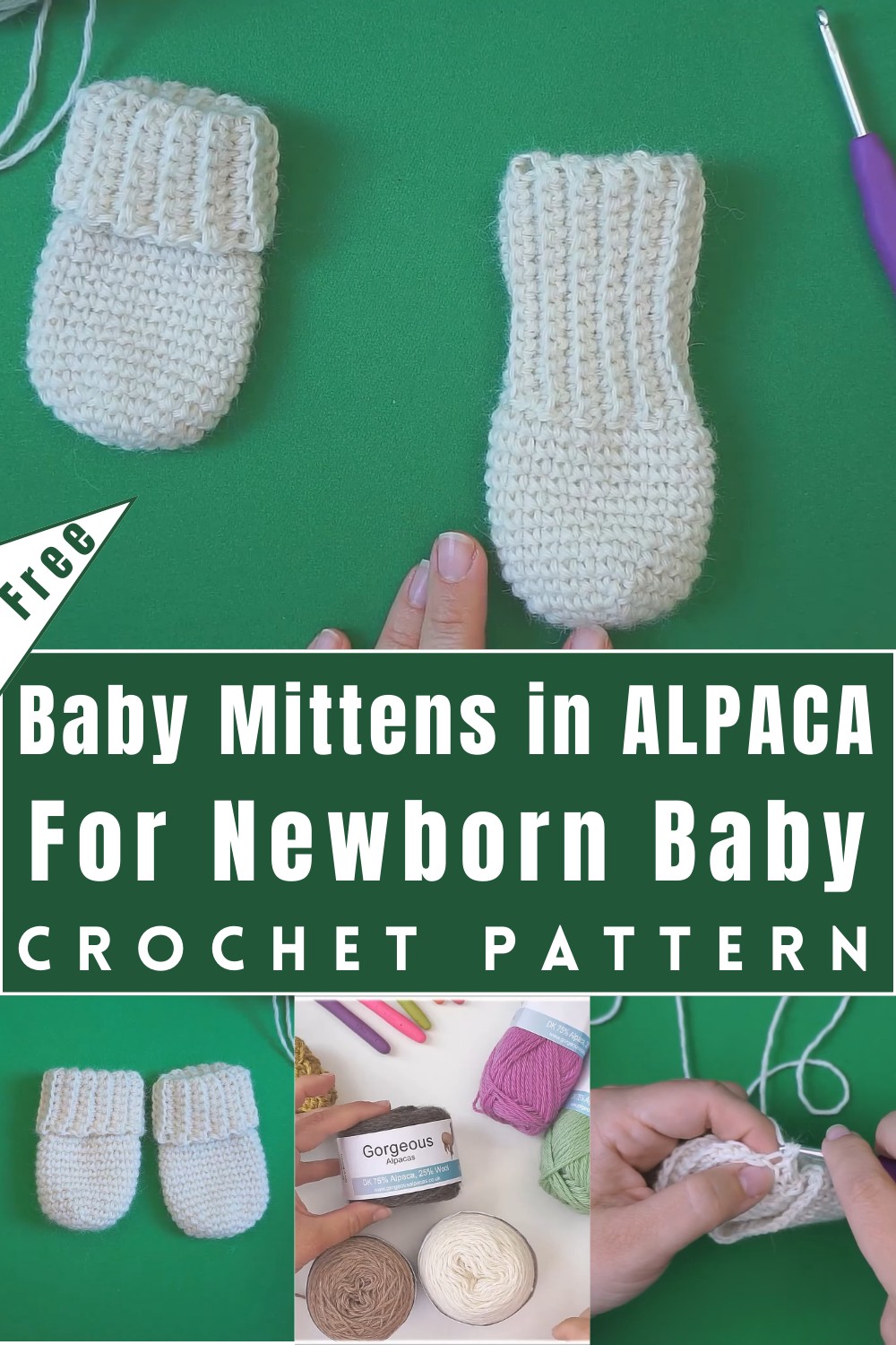 Baby Mittens in ALPACA Yarn