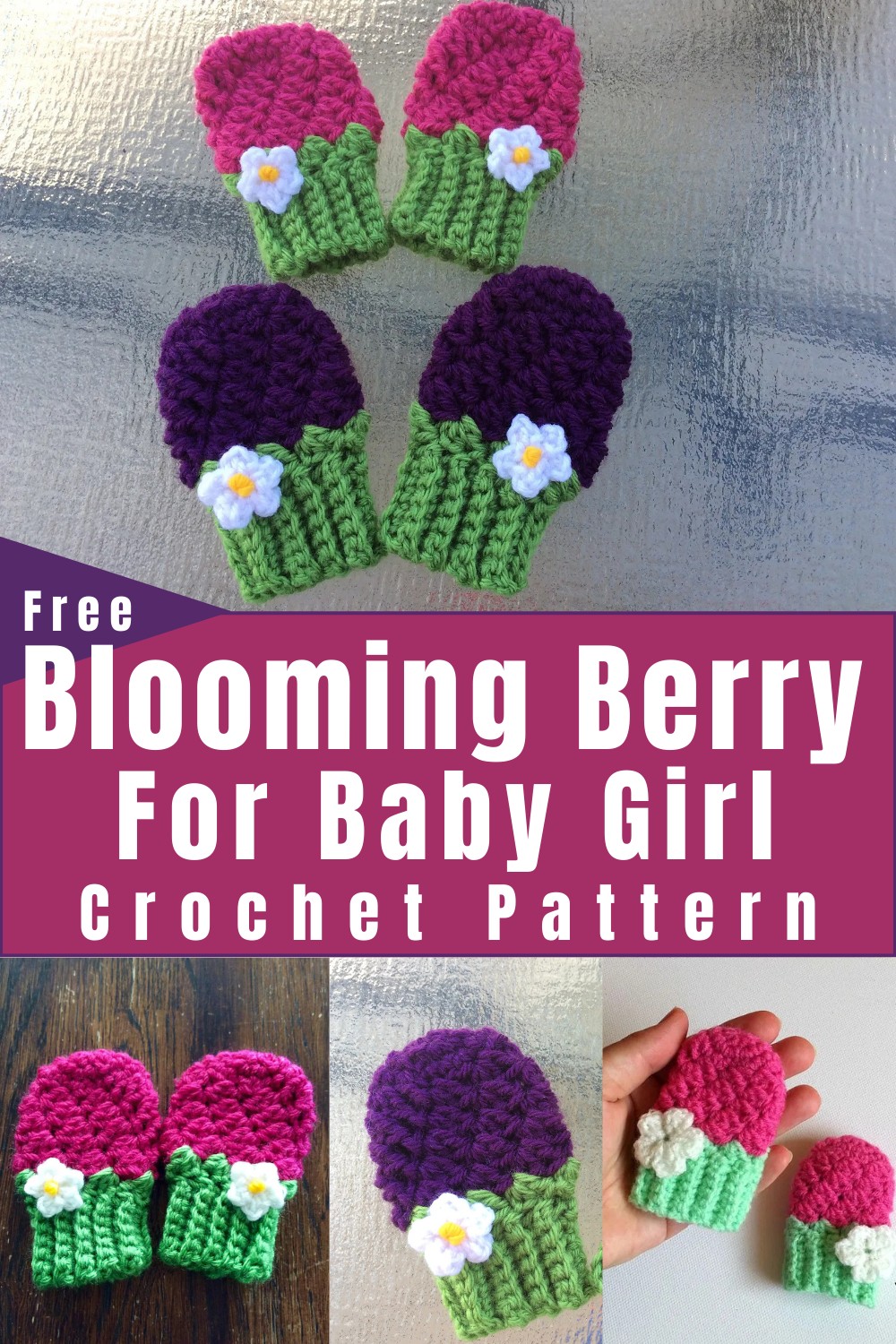 Blooming Berry Baby Mittens