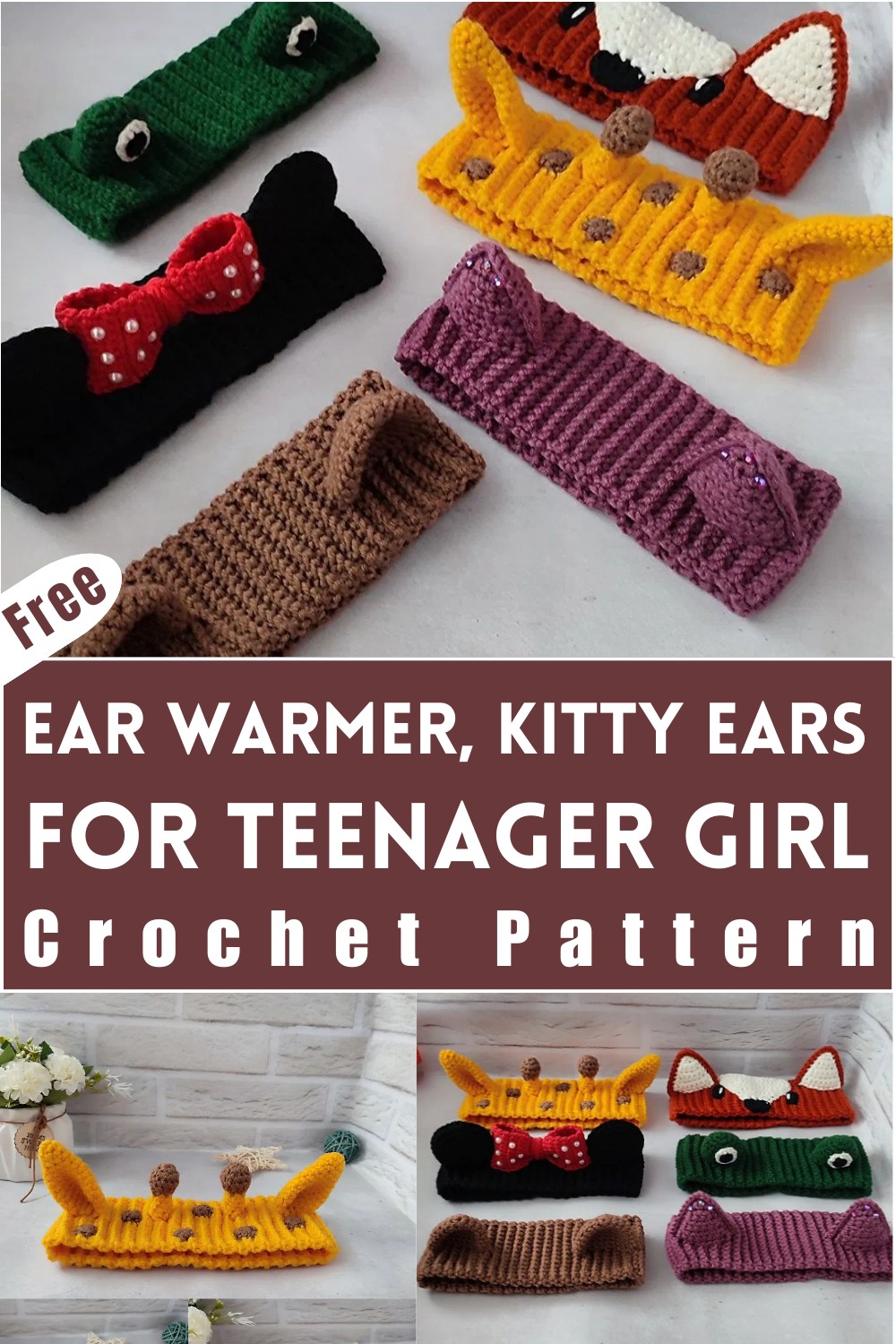 Crochet Kitty Ears Headband