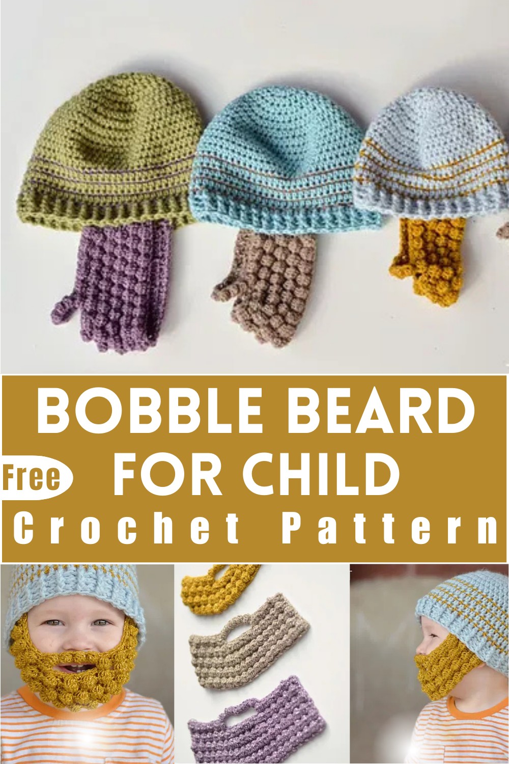 Crochet Bobble Beard Hat