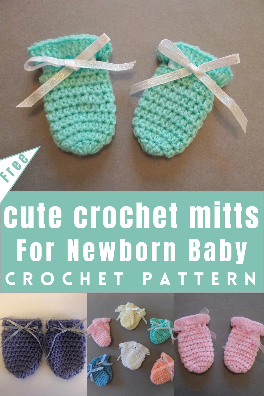 cute crochet newborn baby mitts