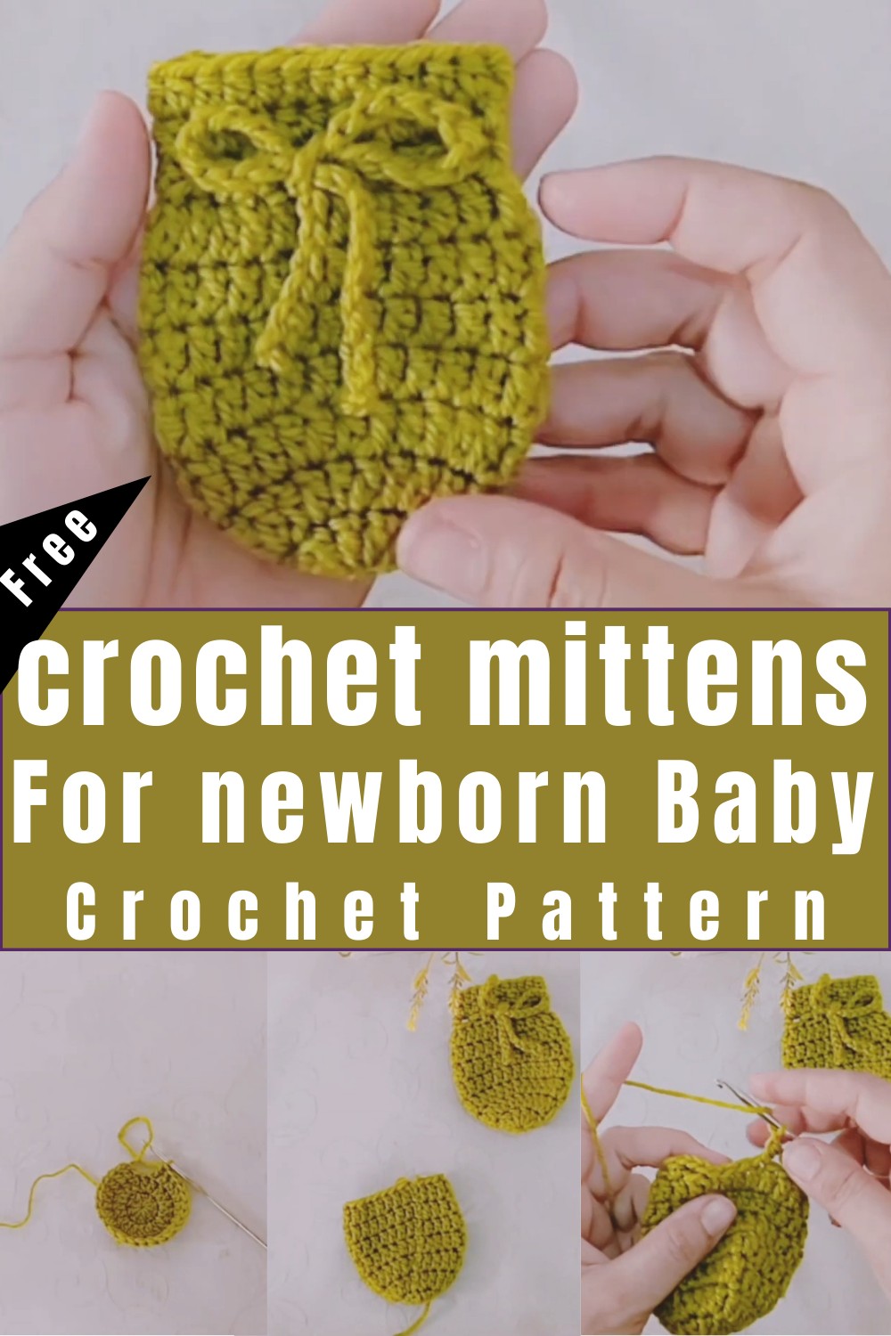 Crochet mittens for newborn