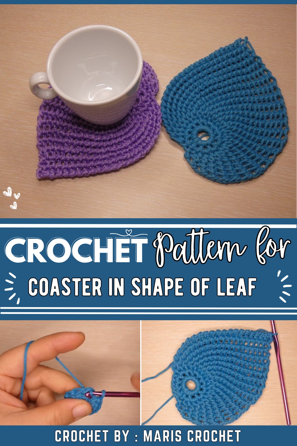 Amazing Coaster In Shape Of Leaf Crochet Free Tutorial