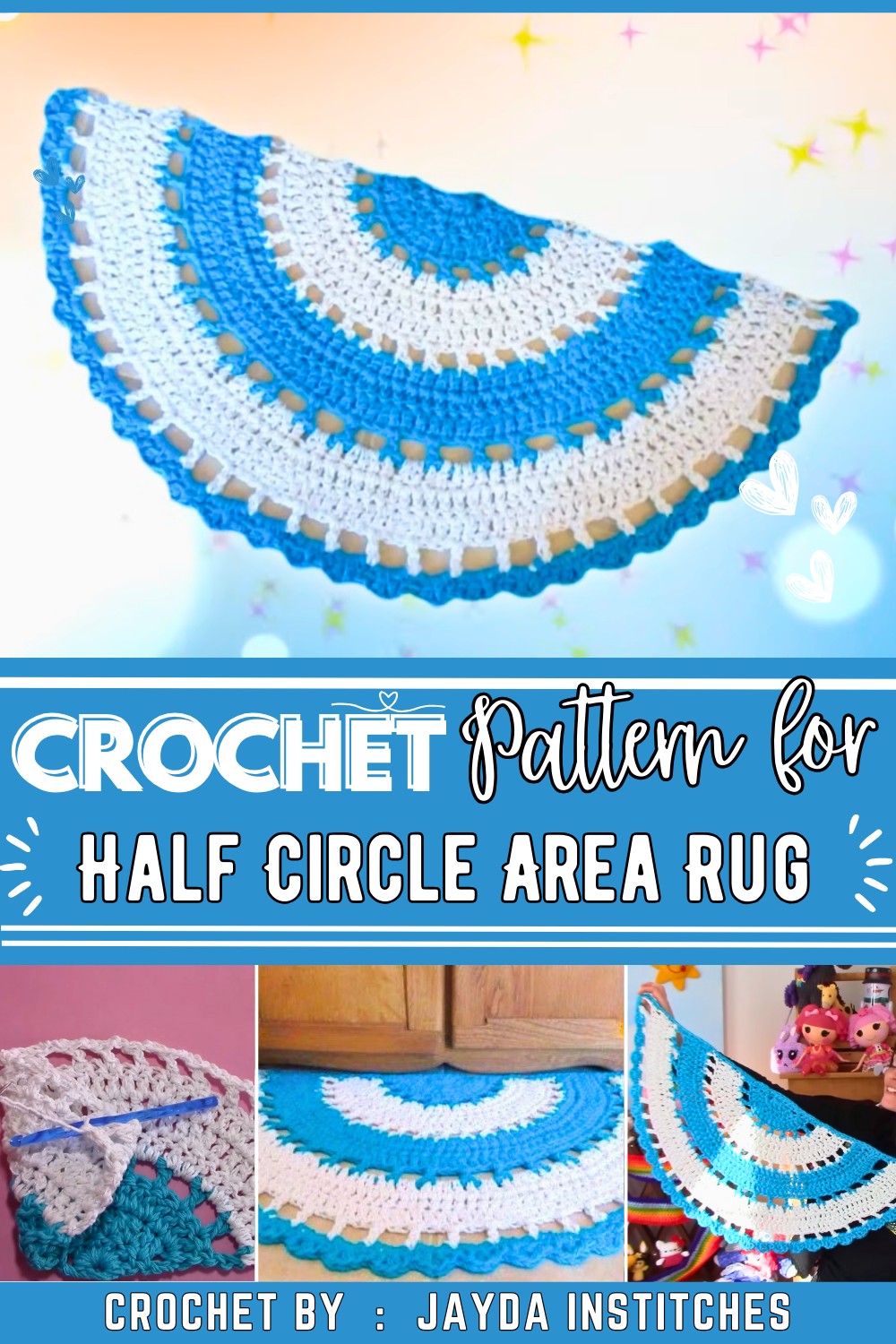 Beautiful Half Circle Area Rug - Crochet Pattern & Tutorial