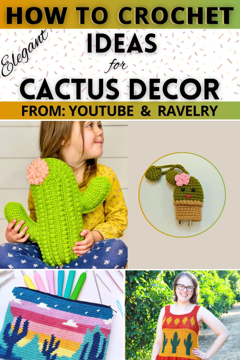 Cactus Decor Ideas and Free Patterns