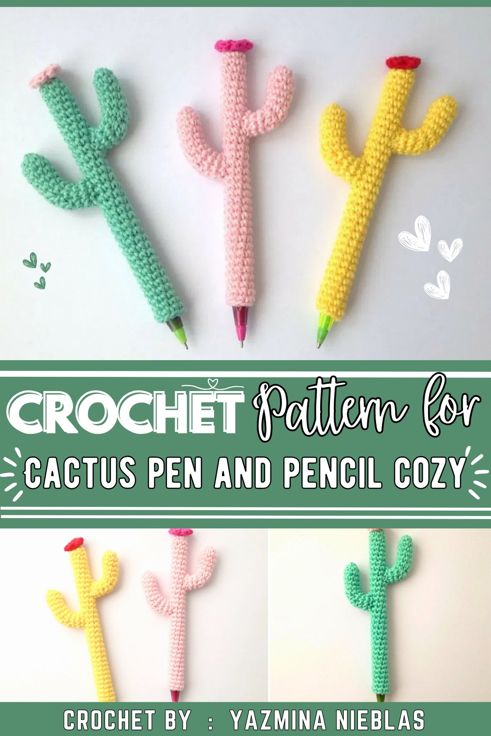 Cactus pen and pencil cozy