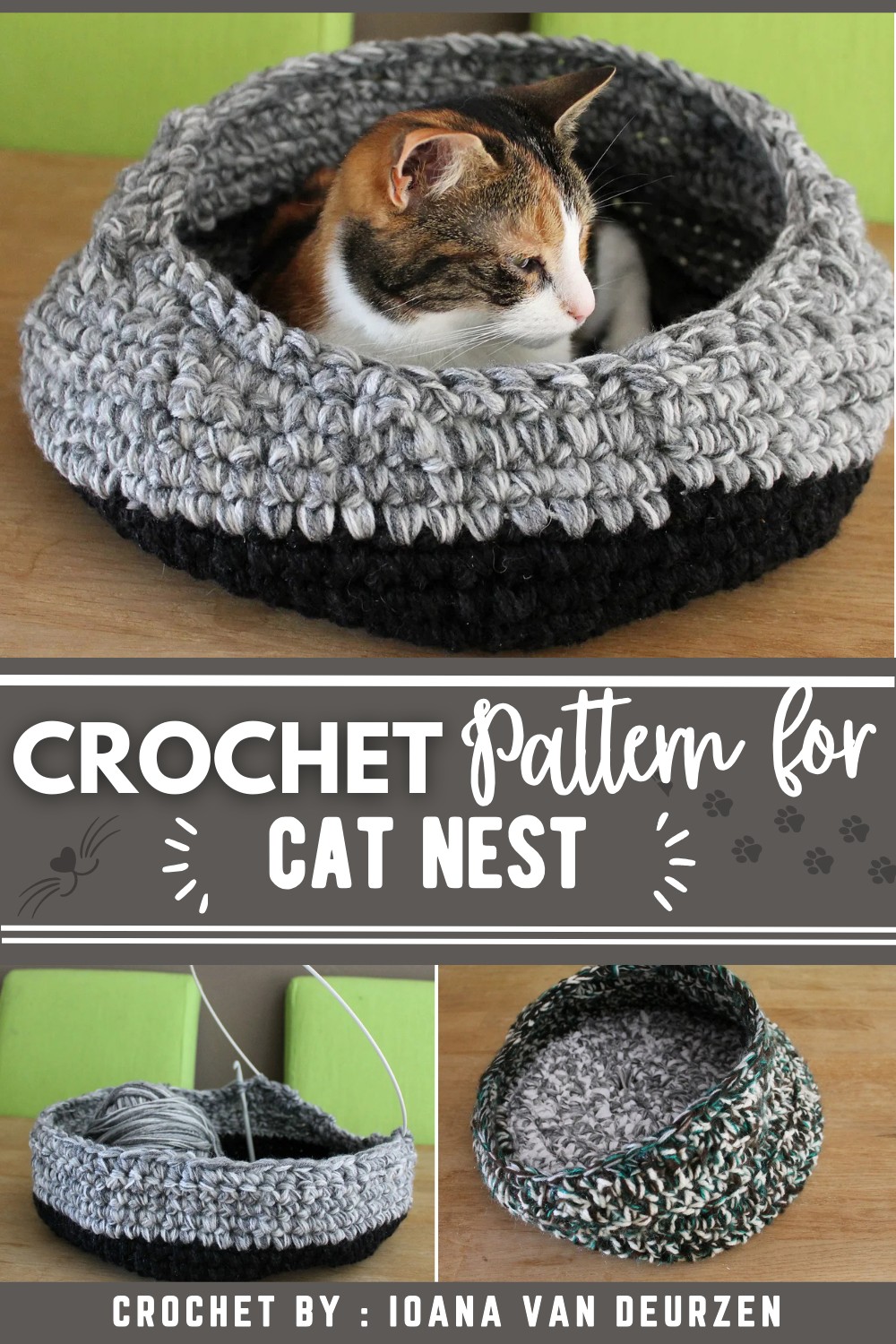 Cat Nest From Left-over Yarn