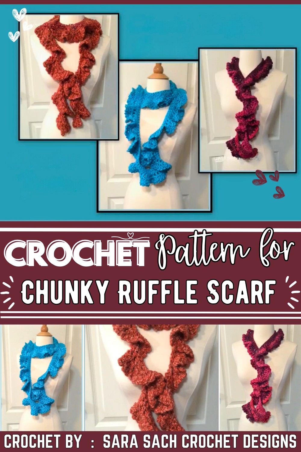 Chunky Ruffle Scarf Crochet Pattern