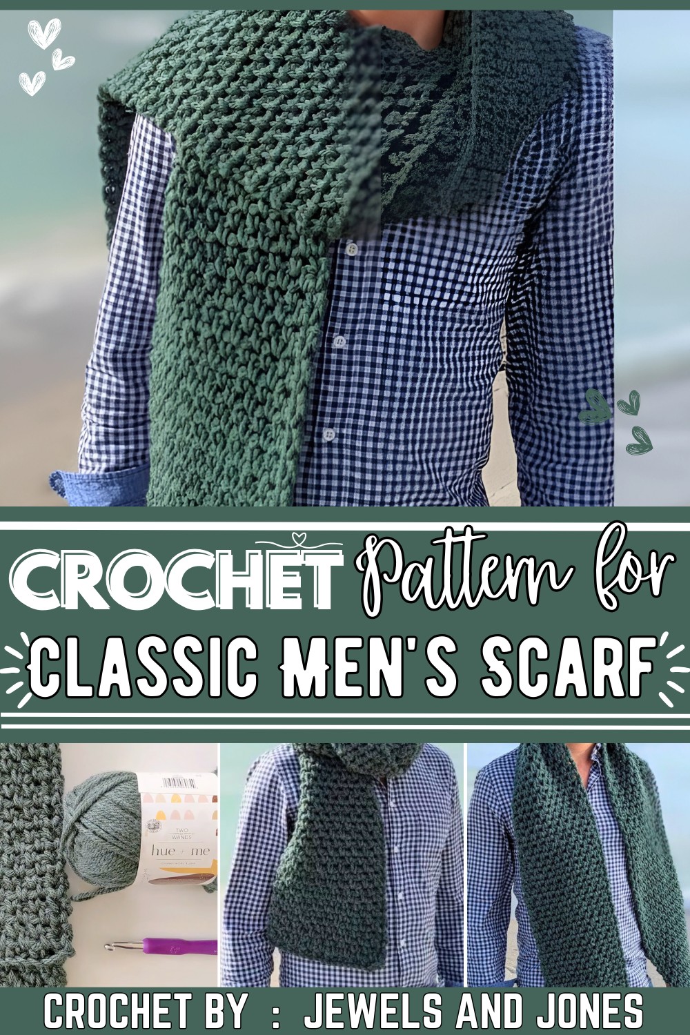 Classic Men's Crochet Scarf Tutorial