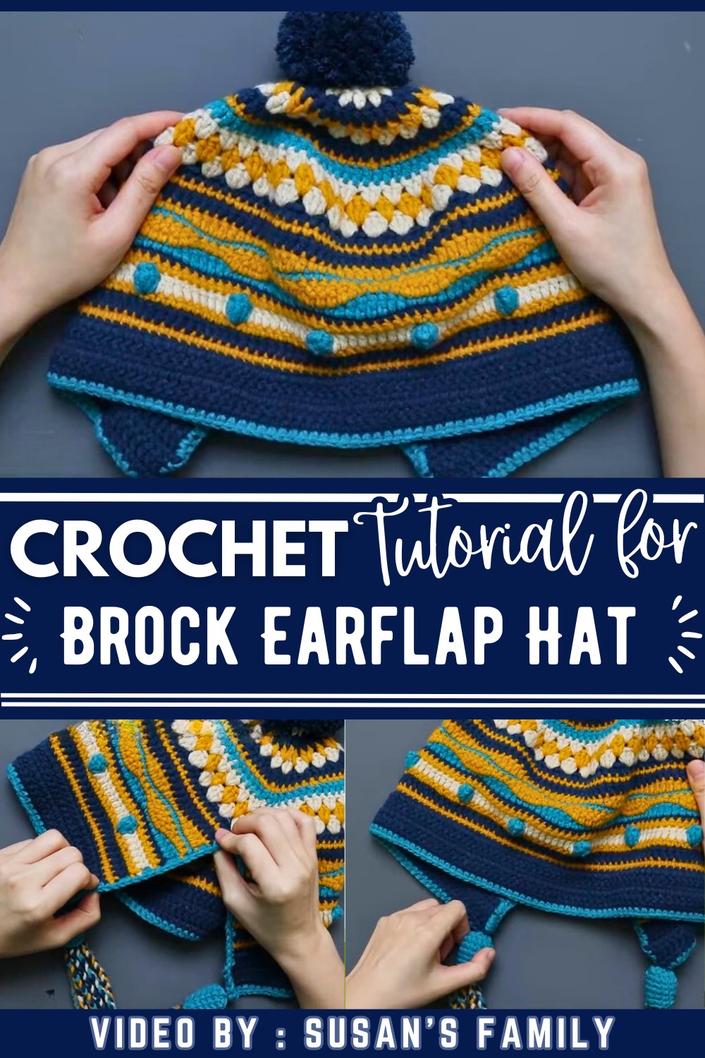 Crochet Brock Earflap Hat