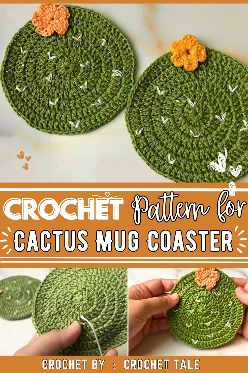 Crochet Cactus Mug Coaster Tutorial Step By Step