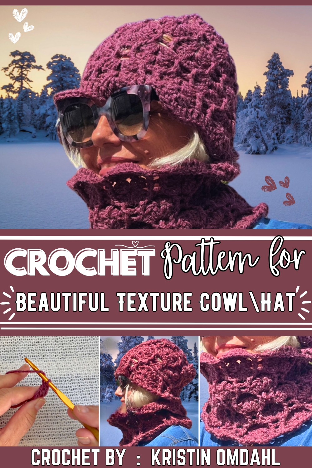 Crochet Cowl Tutorial Beautiful Texture Includes Crochet Hat Pattern