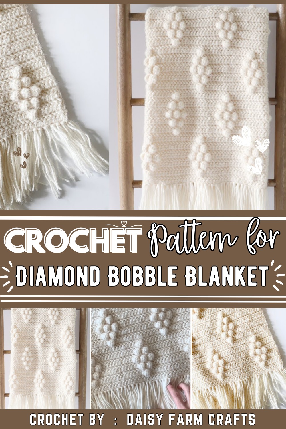 Crochet Diamond Bobble Blanket