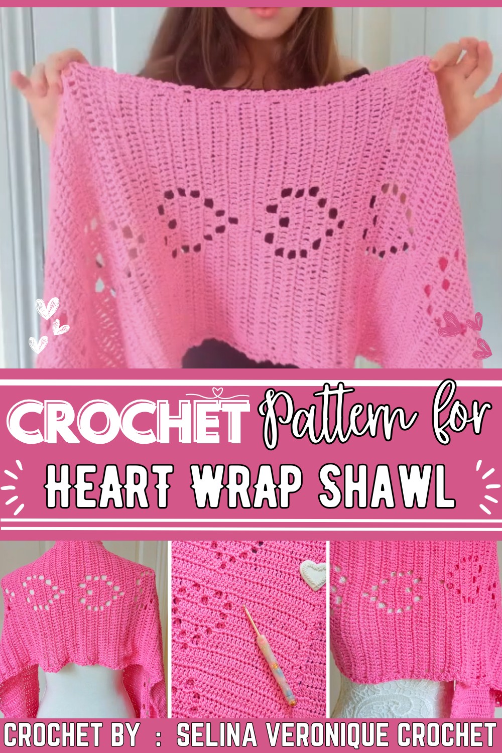 Crochet Easy Heart Wrap Beginner Tutorial