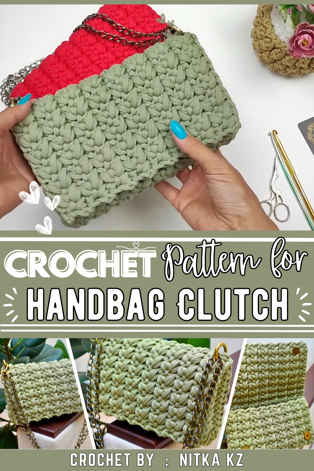 Crochet Handbag Clutch Video For Beginners