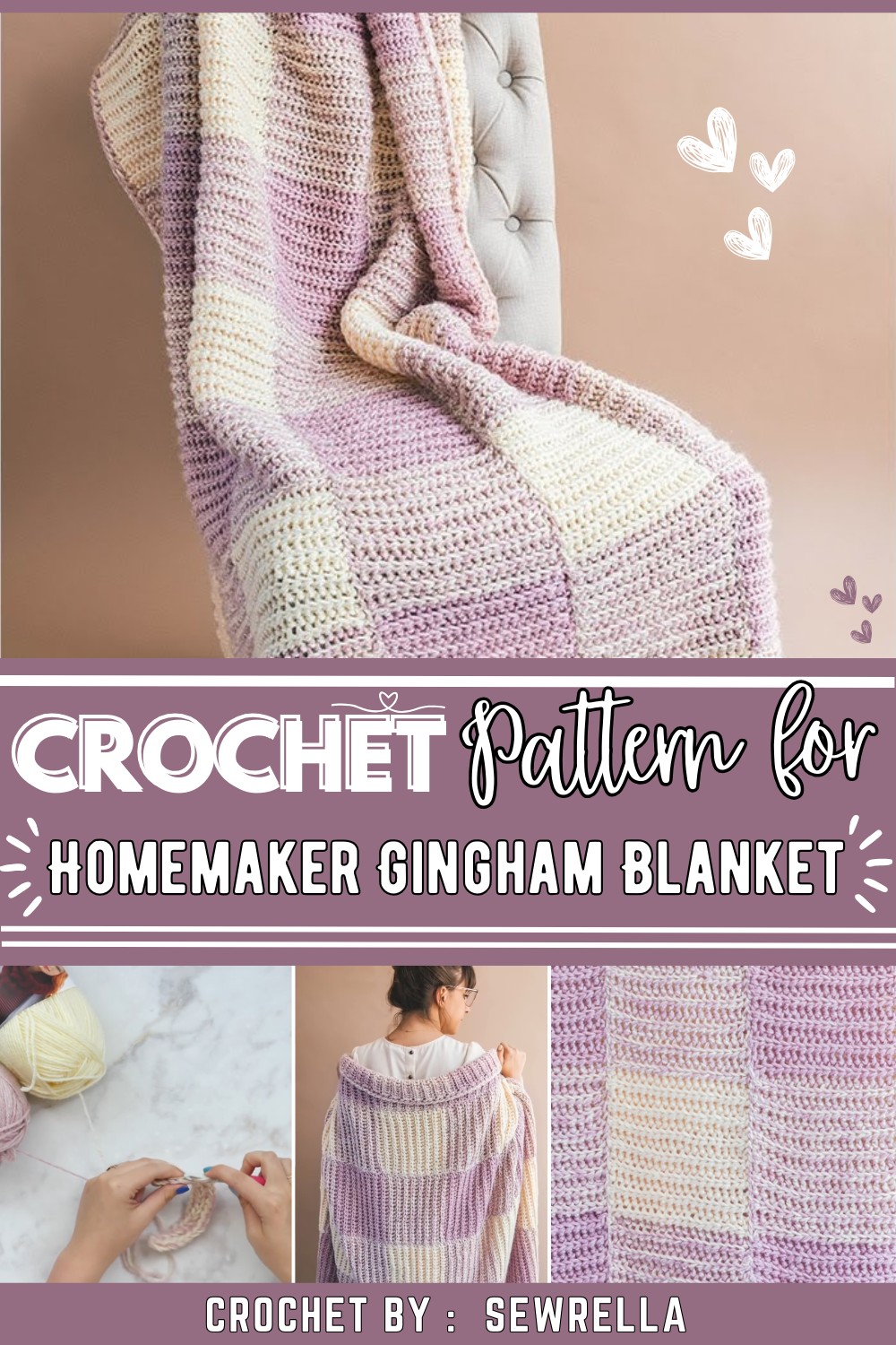 Crochet Homemaker Gingham Blanket