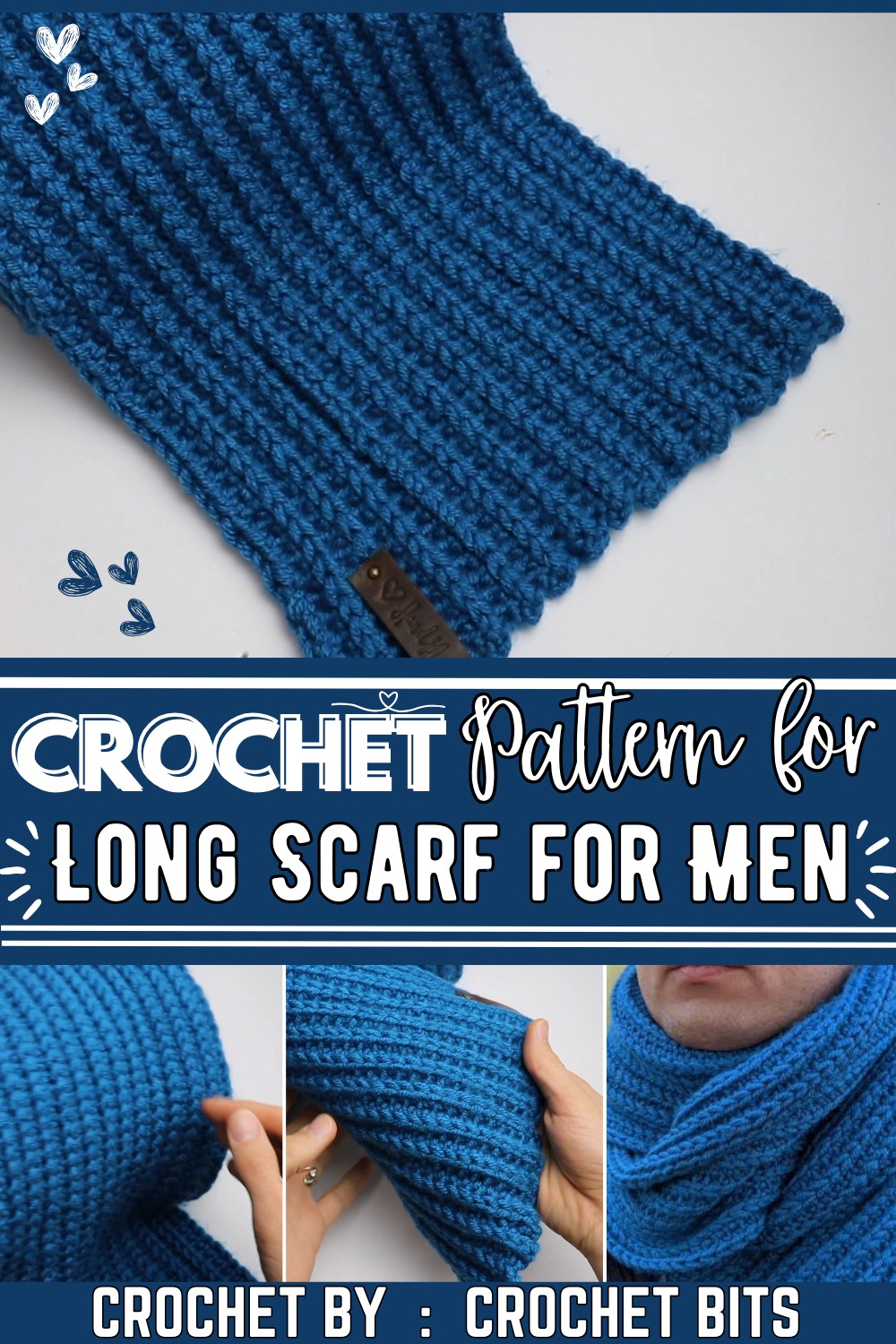 Crochet Long Scarf For Men & Women