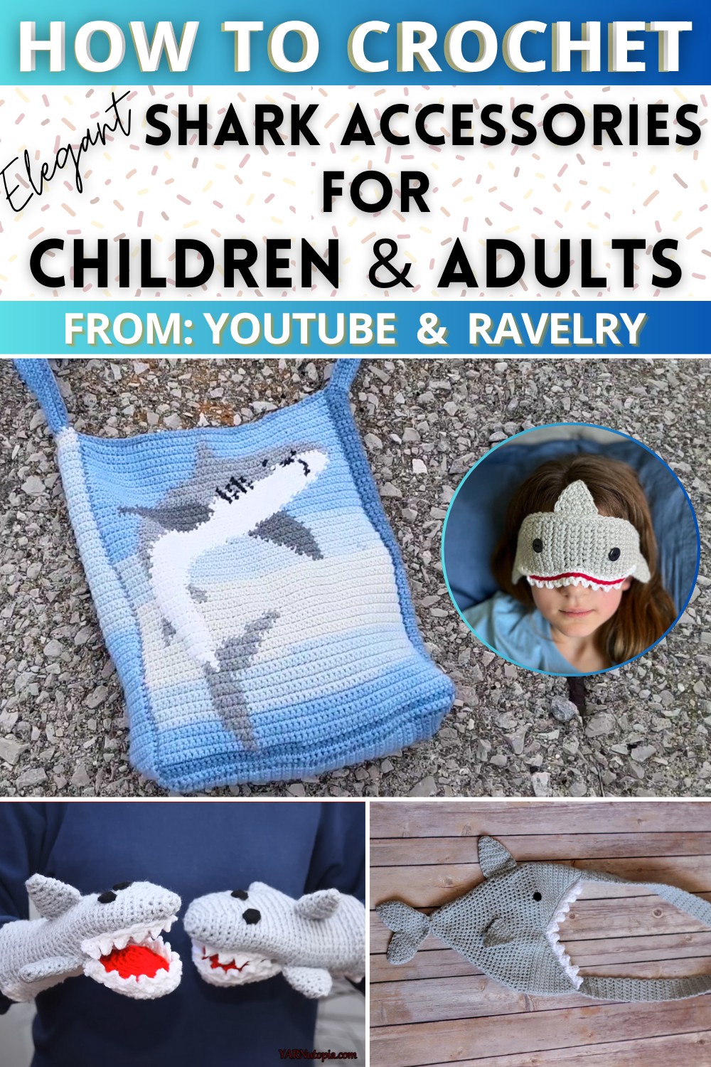 Crochet Patterns For Shark Accessories For Children And Adults