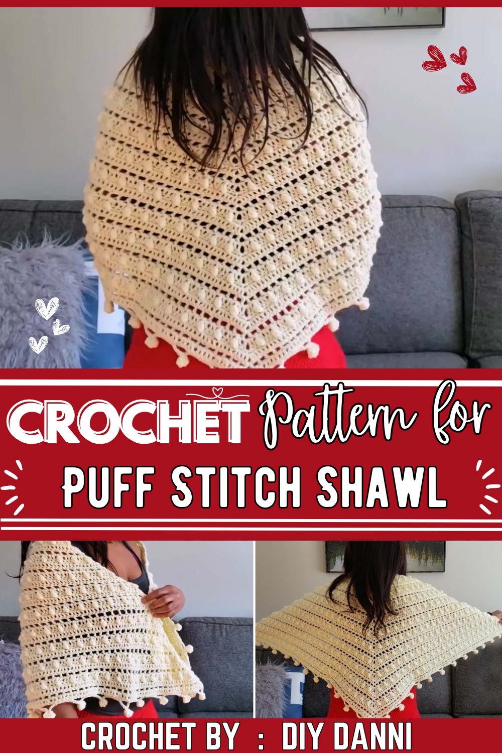 Crochet Puff Stitch Shawl