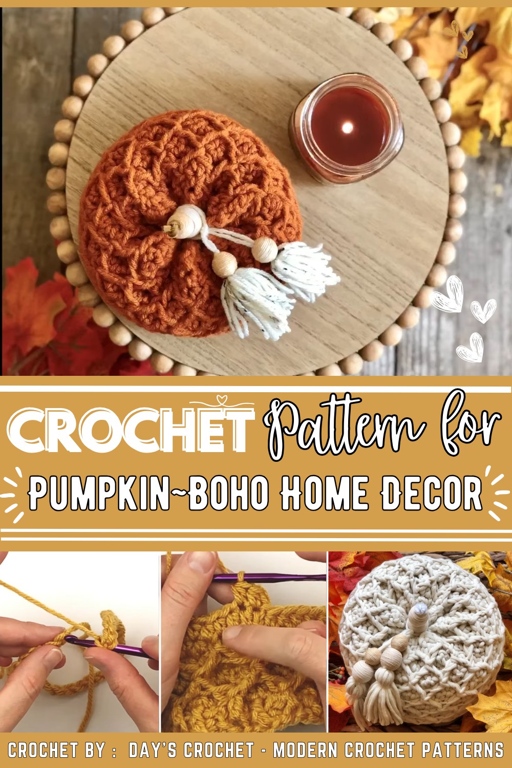 Crochet Pumpkin~Boho Home Decor