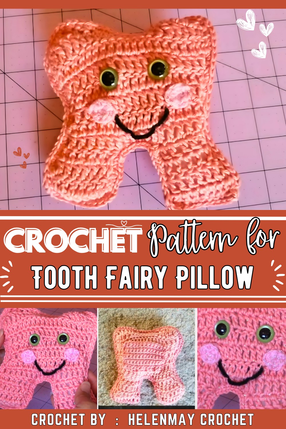 Crochet Quick Easy Beginner Amigurumi Tooth Fairy Pillow