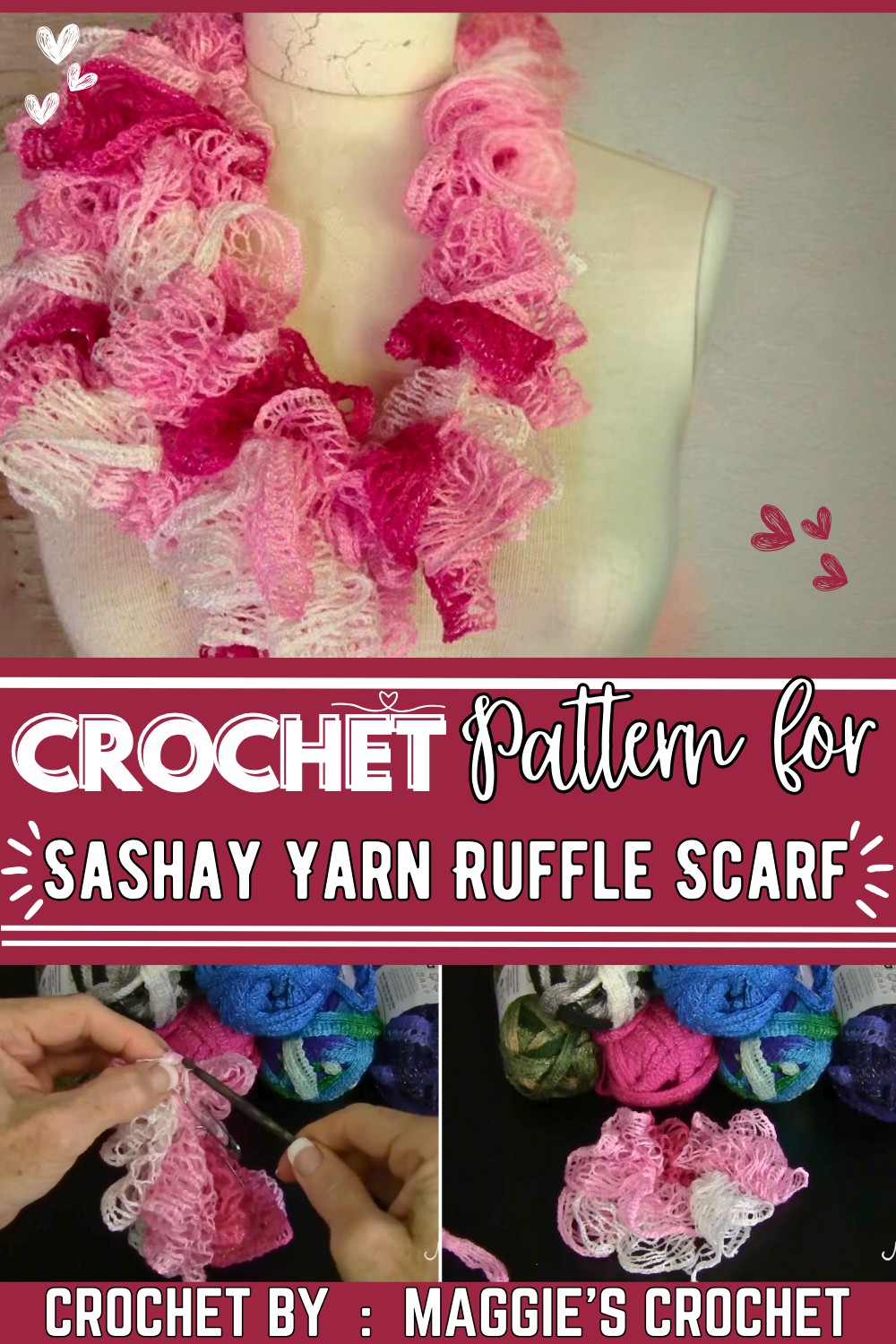Crochet Red Heart Boutique Sashay Yarn Ruffle Scarf