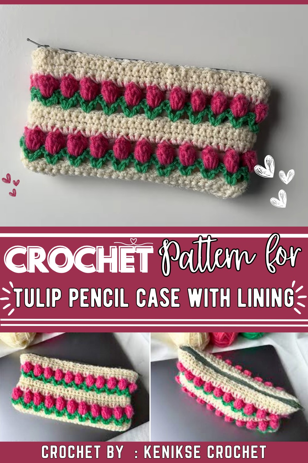 Crochet Tulip Pencil Case Tutorial