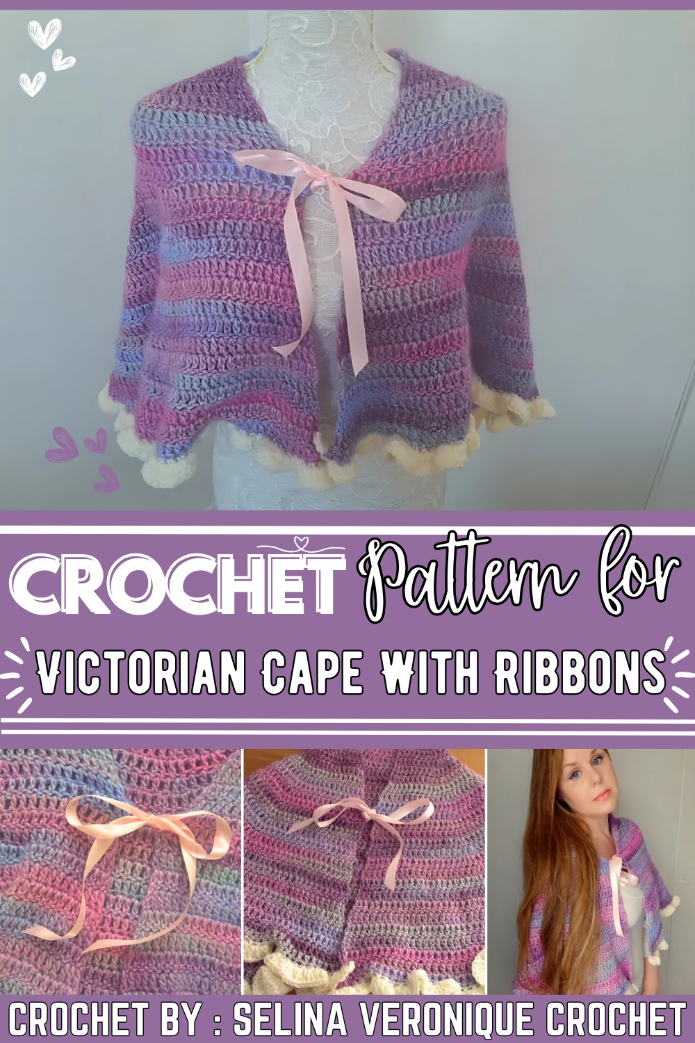 Crochet Victorian Cape With Ribbons Easy Tutorial