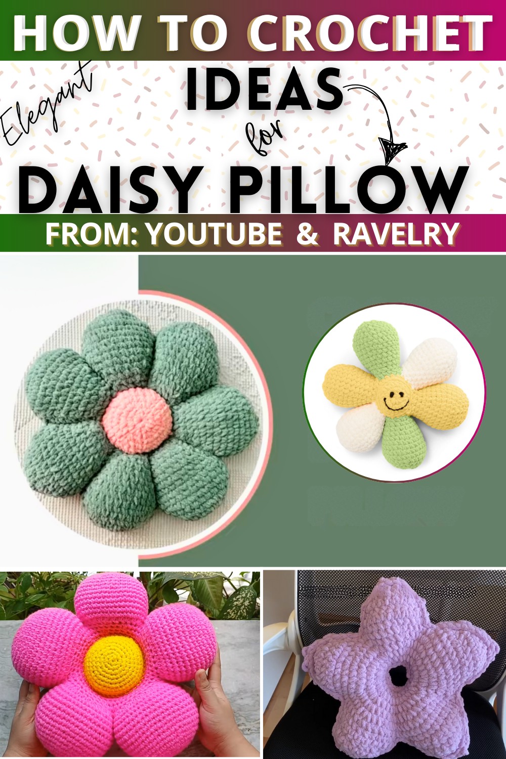 Daisy Pillow Free Crochet Pattern
