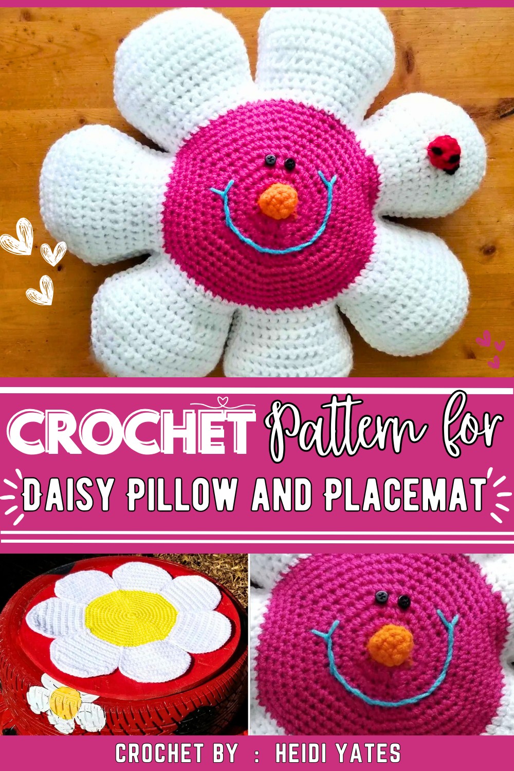 Daisy Pillow and Placemat